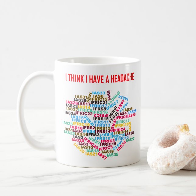 "Ich denke, dass ich habe Kopfschmerzen " Kaffeetasse (Mit Donut)