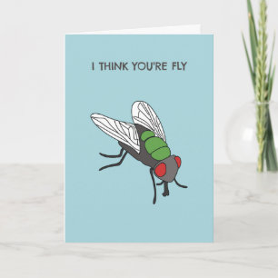 Ich denke, du bist ein lustiger fliegender Insekt Karte
