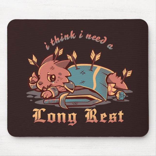 Ich denke, ich brauche eine lange Pause Mousepad (Vorne)