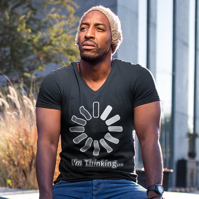 "Ich denke" Lustige Sprüche Männer Spaß Stil T-Shirt (Von Creator hochgeladen)