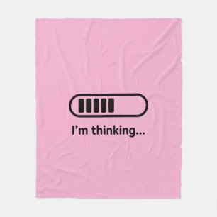 Ich denke nach... Fortschrittsbalken Pink Minimali Fleecedecke