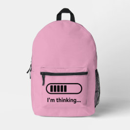 Ich denke nach... Ladebalken Pink Minimalistisch Bedruckter Rucksack