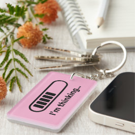 Ich denke nach... Ladefortschrittsbalken Pink Mini Schlüsselanhänger