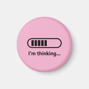 Ich denke nach... Ladefortschrittsbalken Rosa Mini Magnet