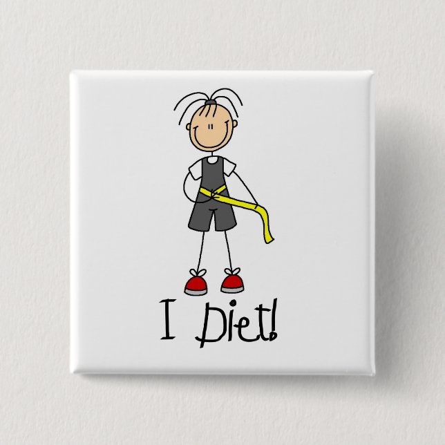 Ich Diät T-Shirts und Geschenke Button (Vorderseite)