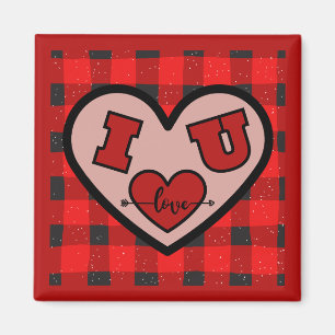 Ich ♥ Dich Ich liebe dich Buffalo Karo Magnet