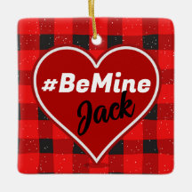 Ich ♥ Dich Ich liebe Dich Buffalo-Karo-Ornament