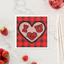 Ich ♥ Dich Ich liebe Dich Buffalo Karo Papier Serv