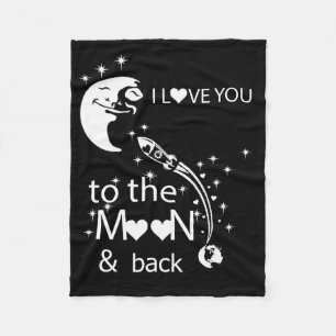 Ich  dich zum Mond und zurück Fleecedecke