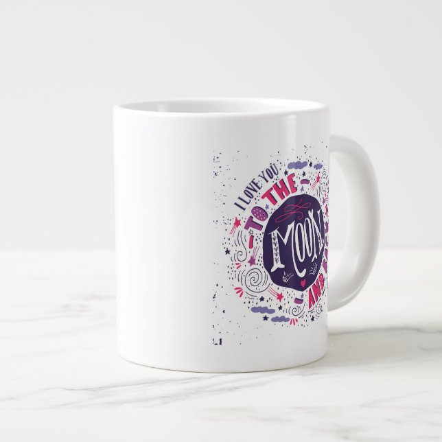 Ich  dich zum Mond und zurück Jumbo-Tasse (Vorderseite Rechts)