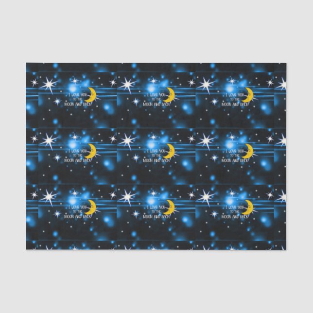 Ich  dich zum Mond und zurück - Starry Sky Seidenpapier (Vorderseite)