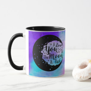 Ich  dich zum Mond und zurück  Wasserfarbe Tasse
