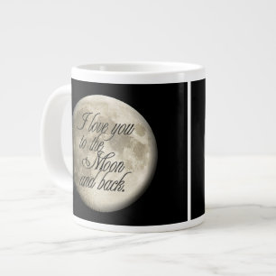Ich  dich zum Mond und zurück zum realistischen M Jumbo-Tasse