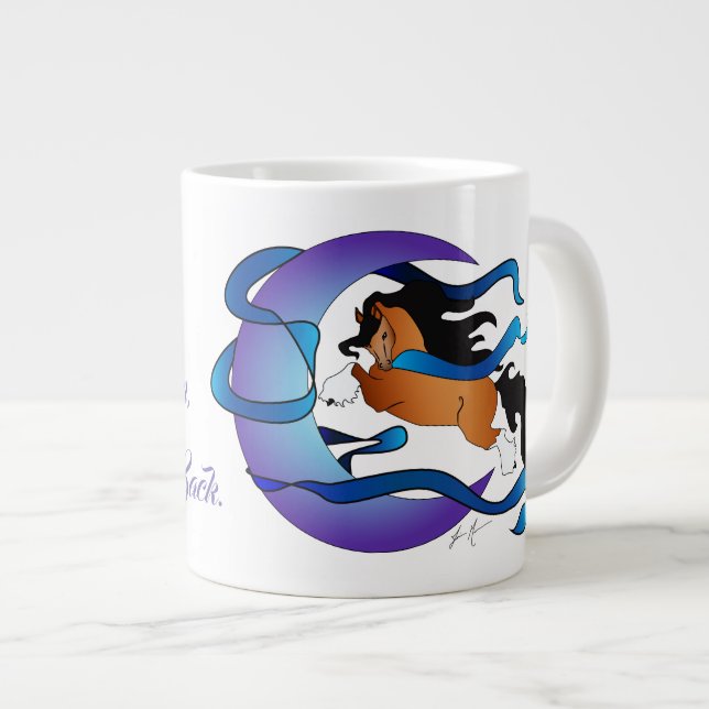 Ich  dich zur Mond-Back-Sinti und Roma-Tasse Jumbo-Tasse (Vorderseite Rechts)