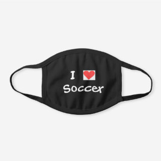 Ich ❤️ die Fußballmaske Schwarze Baumwoll Mund-Nasen-Maske