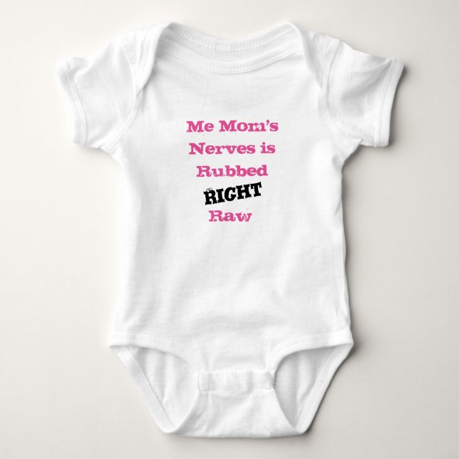 Ich die Nerven der Mama bin geriebenes RECHTES Baby Strampler (Vorderseite)