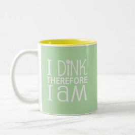 Ich dinke, also bin ich zweifarbige tasse