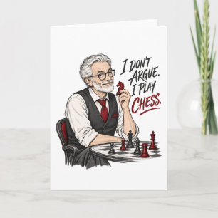 Ich diskutiere nicht, ich spiele Schach – Lustiges Karte