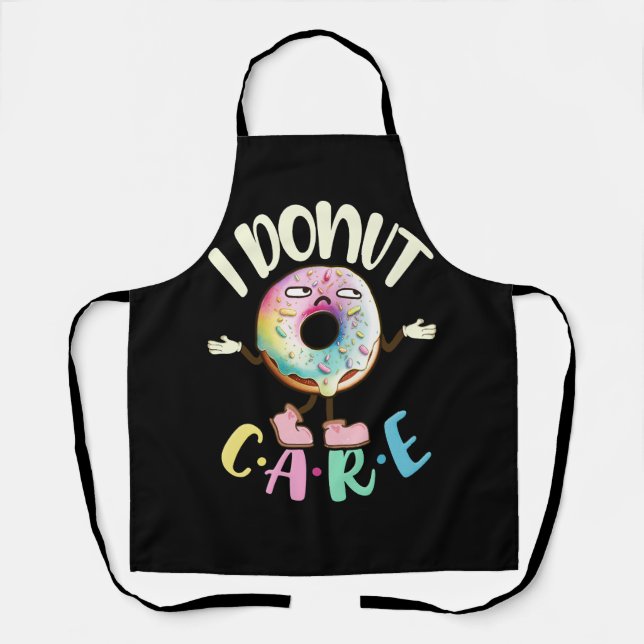 Ich Donut Care Cartoon Doughnut Ich kümmere mich n Schürze (Vorderseite)