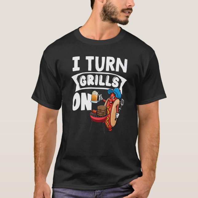 Ich drehe die Gitter für weiblichen Hot Dog & Bier T-Shirt (Vorderseite)