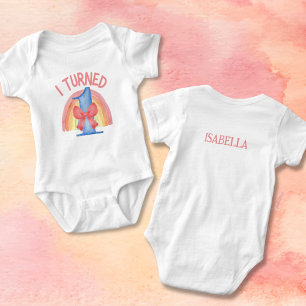 Ich drehte einen Baby Bodysuit für Girls Rainbow Strampler
