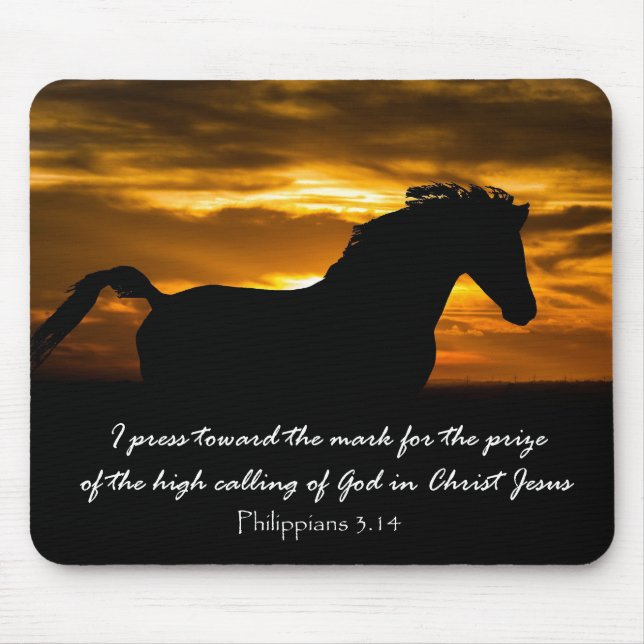 Ich drücke auf die Mark Bible Verse mit Pferd Mousepad (Vorne)