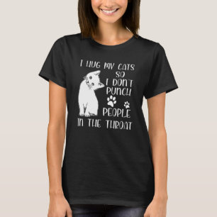 Ich drücke meine Katze, damit ich keine Leute in d T-Shirt