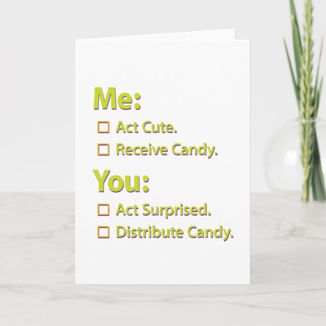 Ich, du Bonbons. Karte (Vorderseite)