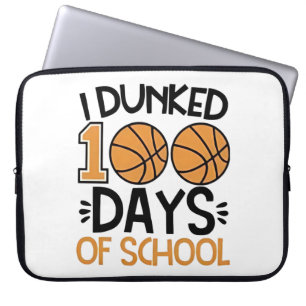 Ich Dunked 100 Tage der Schule Basketball Spieler Laptopschutzhülle