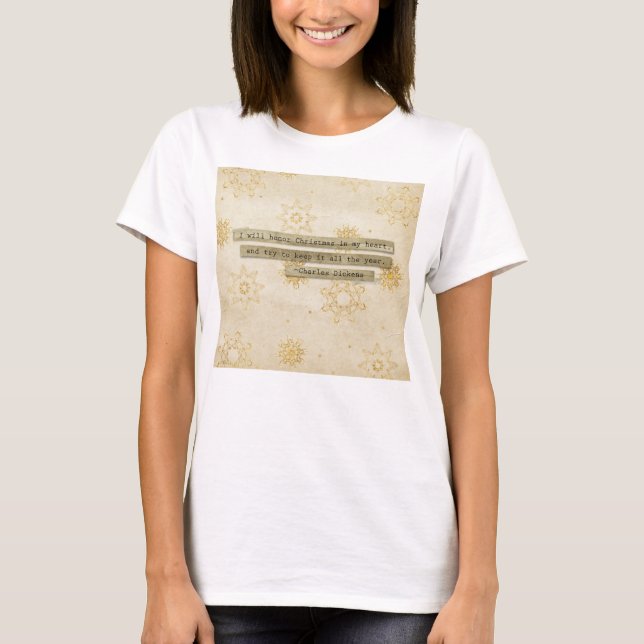 Ich ehre Weihnachtscharles- dickensschneeflocke T-Shirt (Vorderseite)