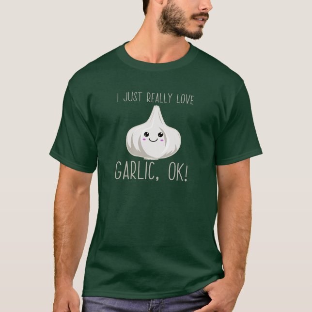 Ich einfach nur Liebe Knoblauch Ok! Kawaii-Knoblau T-Shirt (Vorderseite)