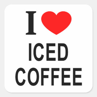 Ich ❤️ EISKAFFEE ICH LIEBE EISKAFFEE ICH HERZ EISK Quadratischer Aufkleber