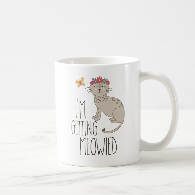 Ich erhalte Meowied Katzen-Hochzeit Kaffeetasse (Rechts)