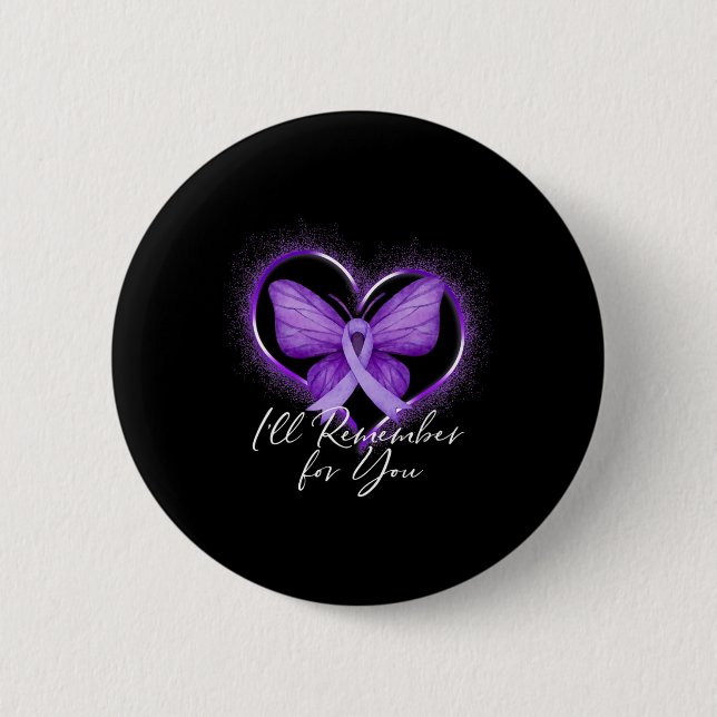 Ich erinnere mich an Alzheimer's Bewusstsein Lila Button (Vorderseite)