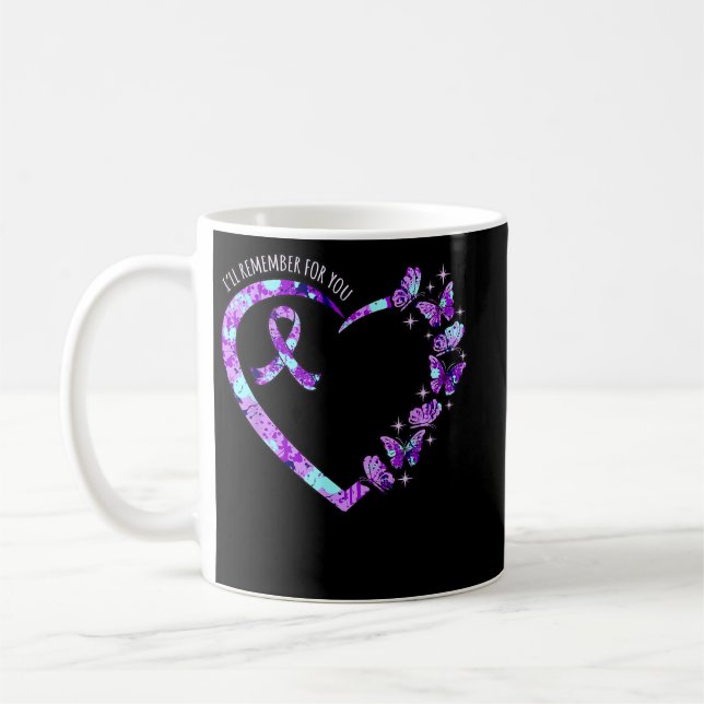 Ich erinnere mich an Alzheimer's Bewusstsein Lila Kaffeetasse (Links)