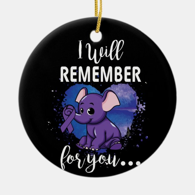 Ich erinnere mich an Elefantenalzheimer Keramik Ornament (Vorne)