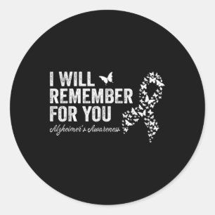 Ich erinnere mich an Heimers Awareness Dementia Runder Aufkleber