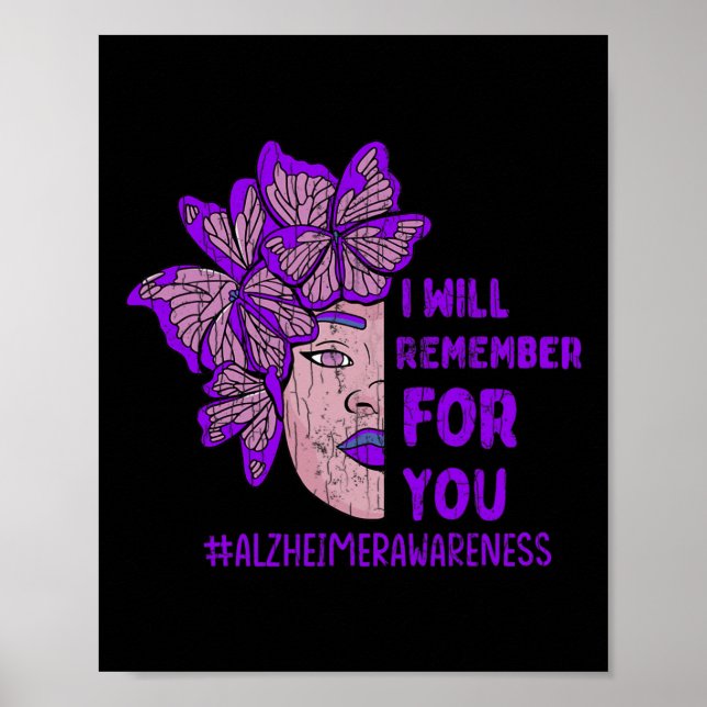 Ich erinnere mich für euch an Alzheimer-Schmetterl Poster (Vorne)