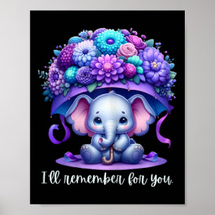Ich erinnere mich für Sie Lila Elefant Heimerheime Poster