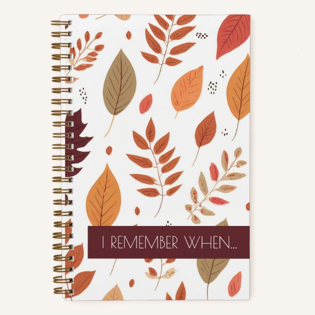 "Ich erinnere mich, wann das Personalisierte Memor Notizbuch (Vorderseite)