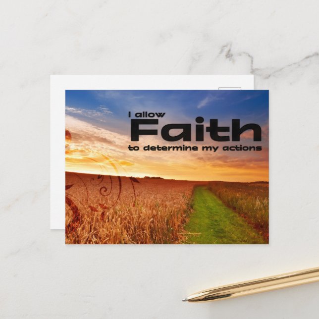 "Ich erlaube Glauben" Motivation Affirmation Postkarte (Vorderseite/Rückseite Beispiel)