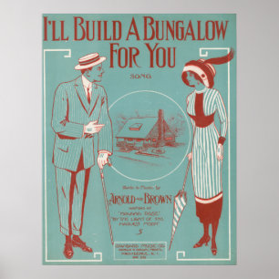 Ich errichte einen Bungalow für Sie Poster