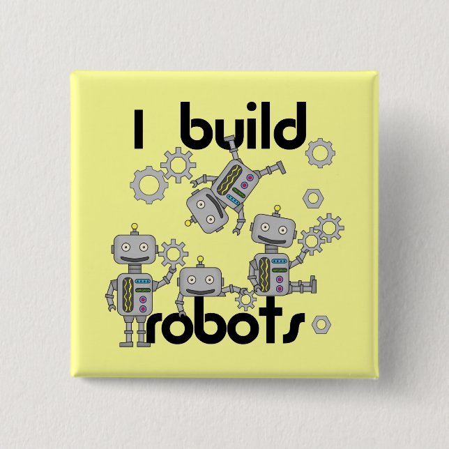 Ich errichte Roboter Button (Vorderseite)