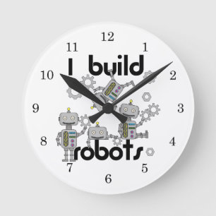 Ich errichte Roboter Runde Wanduhr