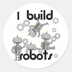 Ich errichte Roboter Runder Aufkleber