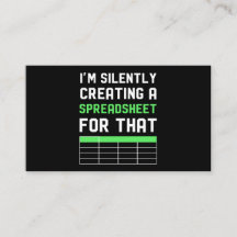 Ich erschaffe dafür leise eine Tabellenkalkulation