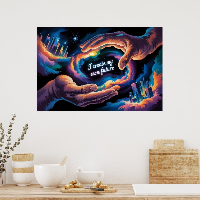 Ich erschaffe meine eigene Zukunft Poster (Küche)