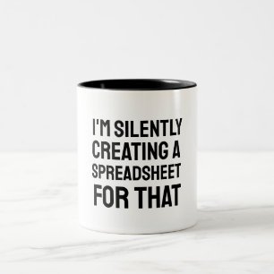 Ich erstelle dafür still und leise eine Tabelle Zweifarbige Tasse