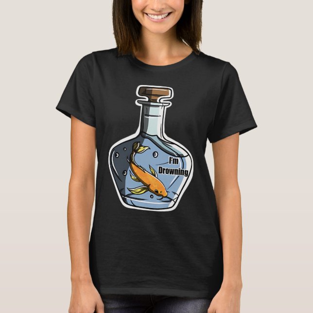 Ich ertrinke, Fisch T-Shirt (Vorderseite)