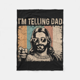 Ich erzähle Papa lustige Jesus-Witze Christlicher Fleecedecke